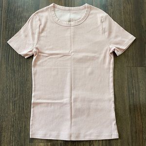 Pink ribbed tee
